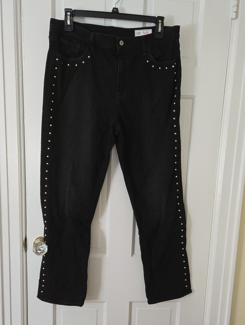 GAP Black Straight-Leg Jeans with Silver Stud Trim
